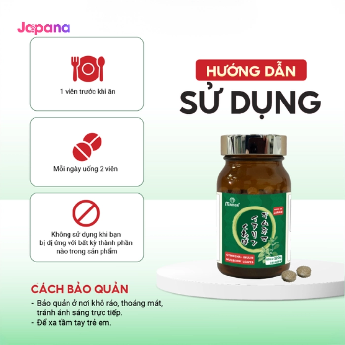 Viên uống hỗ trợ phòng ngừa tiểu đường Mamori Gymnema Inulin hộp 120 viên