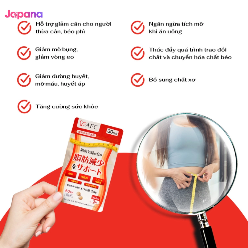 Viên uống hỗ trợ giảm mỡ, cân bằng đường huyết AFC Ellagic Acid - 60 viên