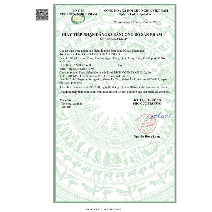 Viên uống hỗ trợ tim mạch AFC Rich Coenzyme Q10 - 120 viên