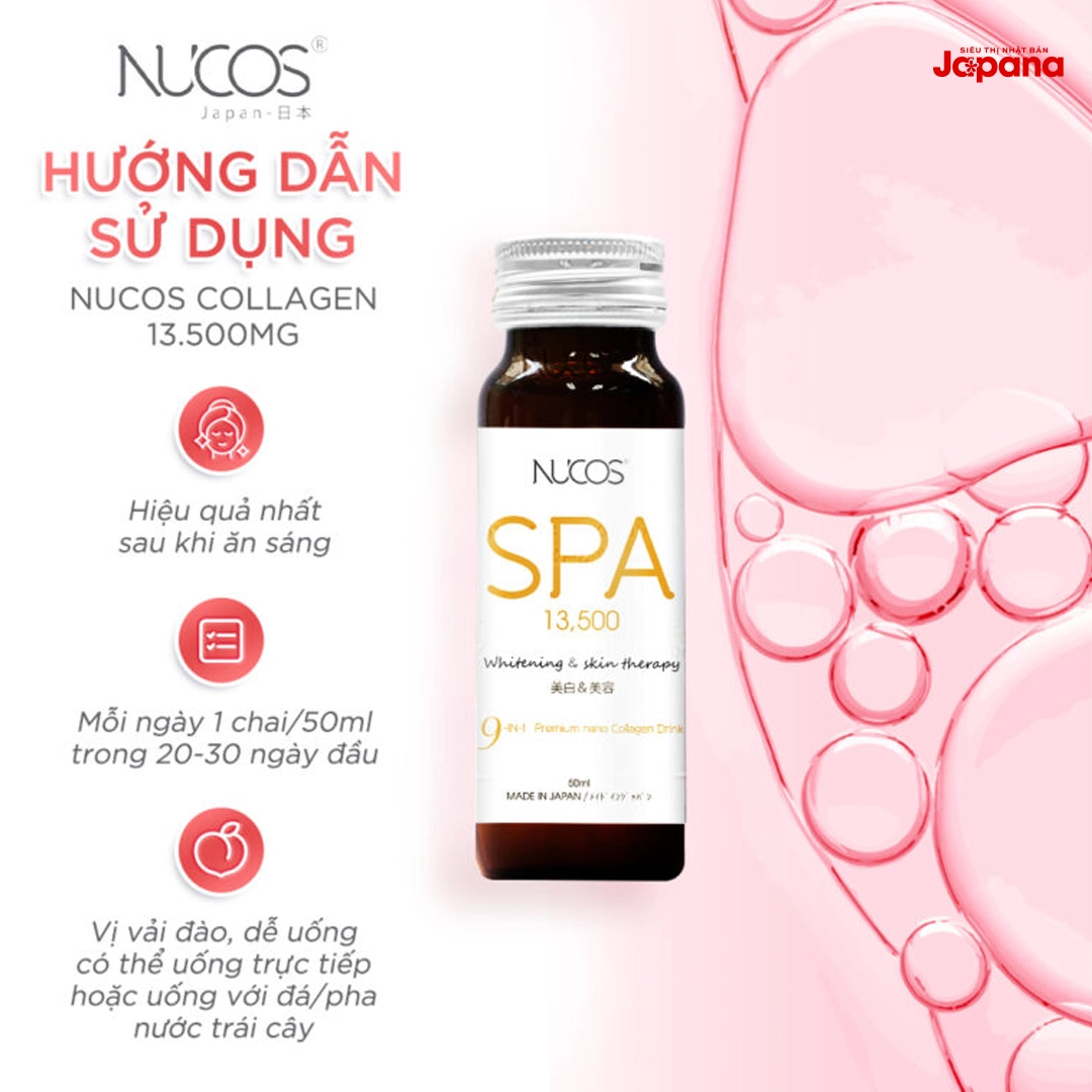 Combo 4 Nước uống Collagen Nucos Spa 13,500mg (Hộp 10 chai x 50ml)