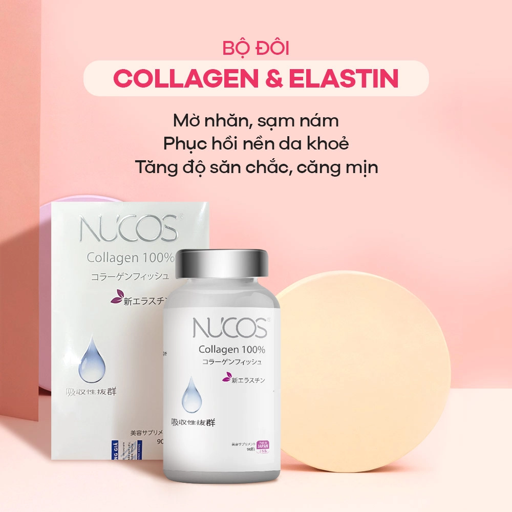 Combo 9 Viên uống ngừa lão hóa 100% Collagen Nucos 750mg 90 viên