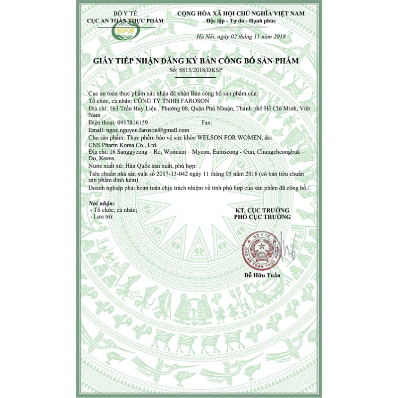 Combo 6 Viên uống cải thiện nội tiết tố nữ Welson For Women Hàn Quốc 60 viên