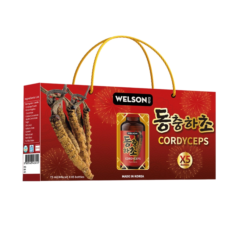Combo 2 Nước Uống Đông Trùng Hạ Thảo Welson Cordyceps Hàn Quốc - Hộp 10 chai