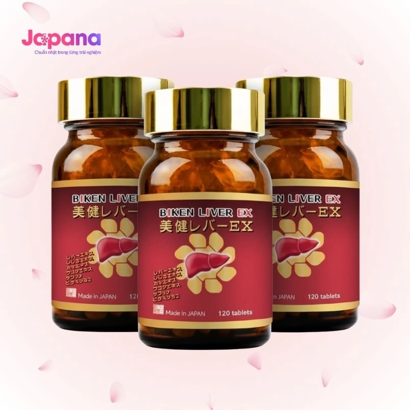 Combo 3 Viên uống hỗ trợ giải độc và phục hồi chức năng gan Biken Liver Ex 120 viên