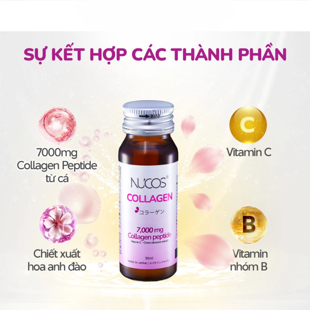 Combo 2 Nước uống Collagen chống lão hóa, trắng da Nucos Collagen 7000 (Hộp 10 chai x 30 ml)