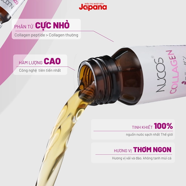 Combo 2 Nước uống Collagen chống lão hóa, trắng da Nucos Collagen 7000 (Hộp 10 chai x 30 ml)