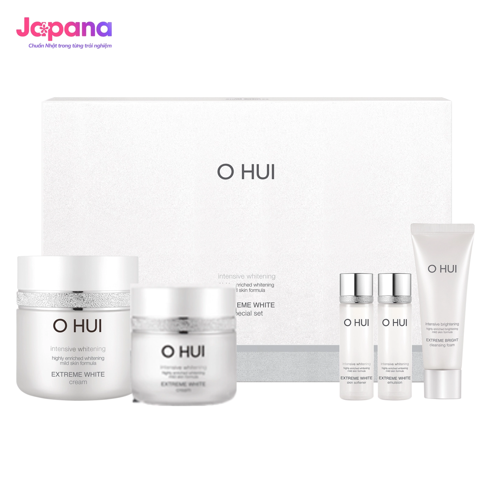 Bộ kem dưỡng trắng OHUI Extreme White Cream – Hủ lớn 50 ml & Hủ nhỏ 20 ml