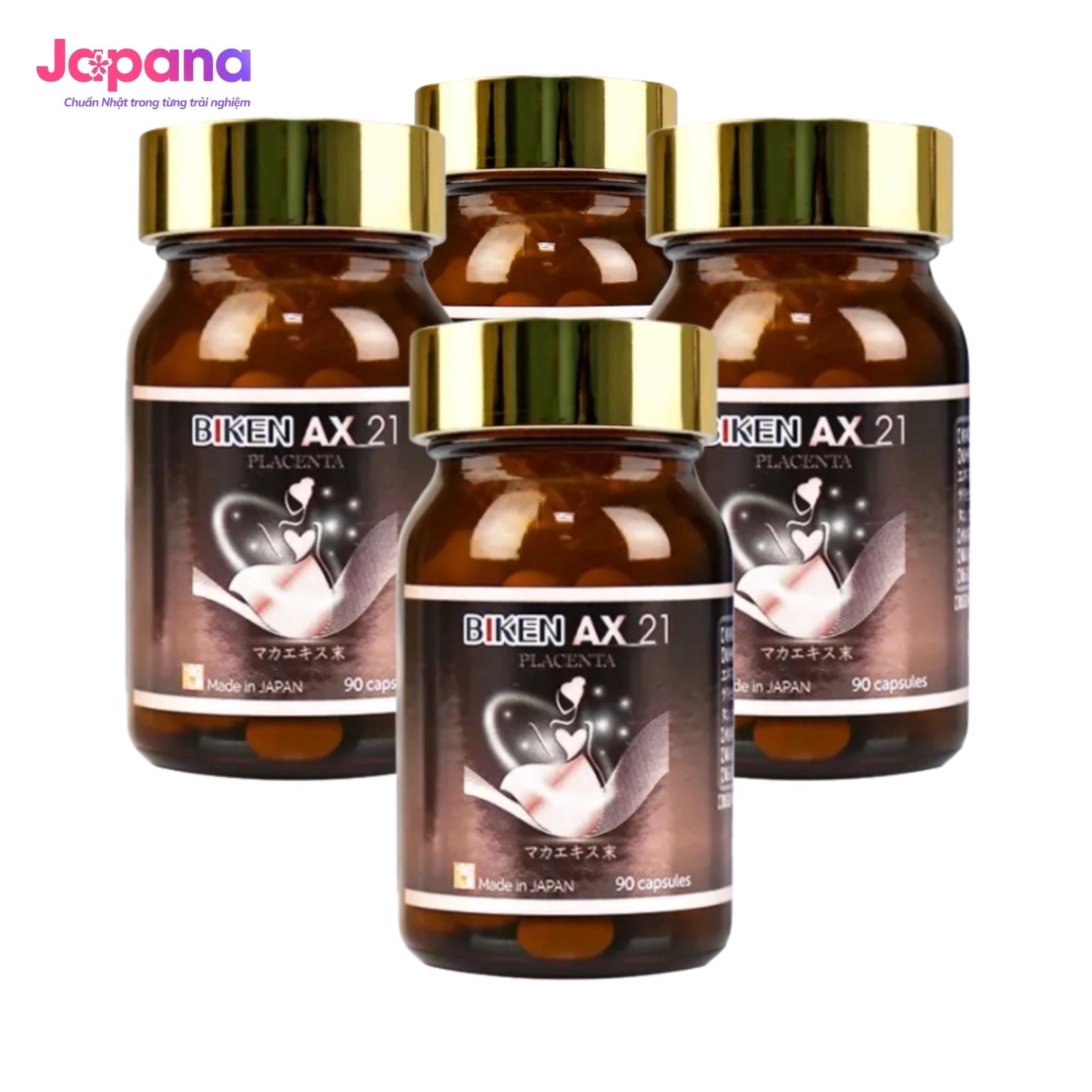 Combo 4 Viên uống tăng cường nội tiết tố nữ Biken Ax 21 - 90 viên