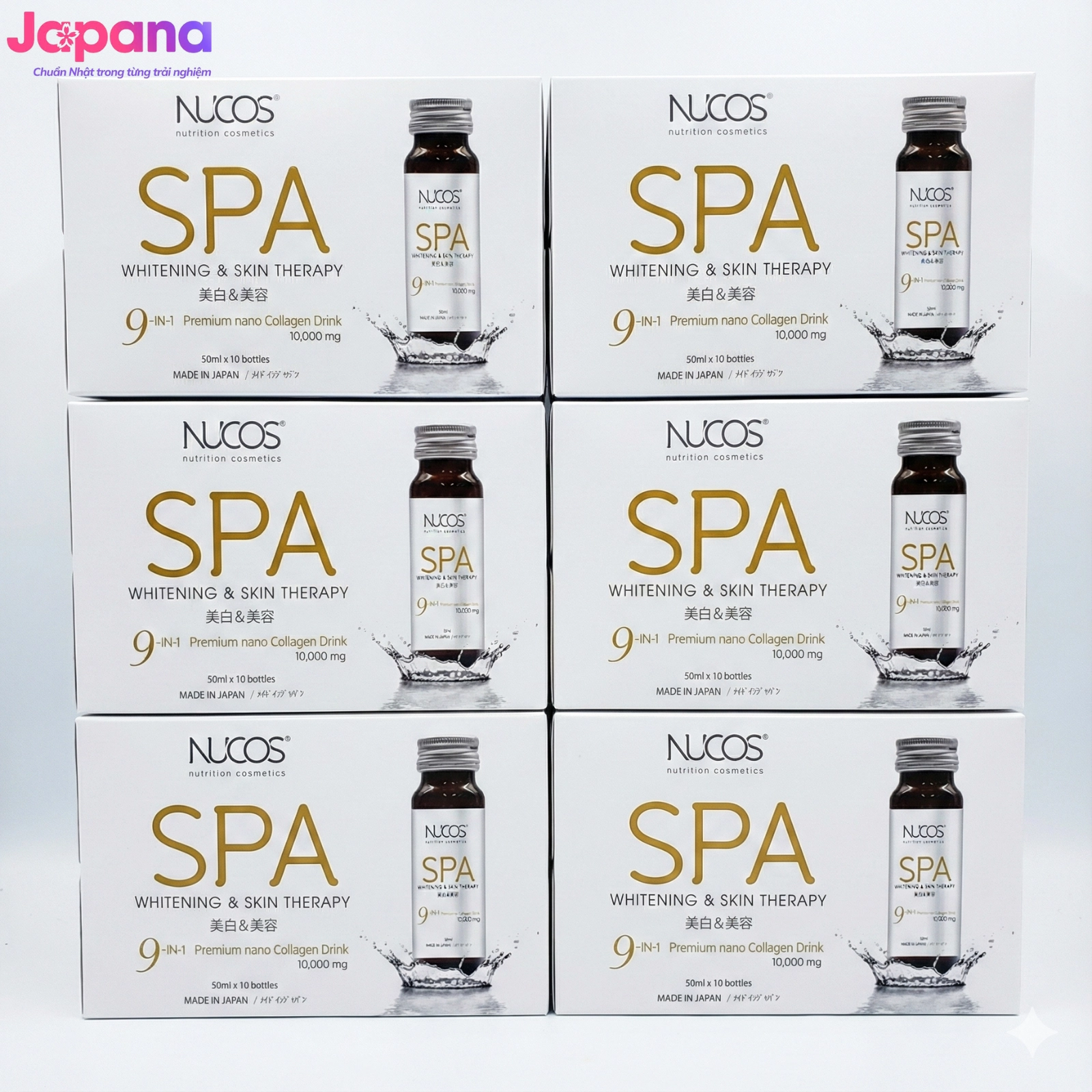 Combo 6 Nước uống Collagen Nucos Spa 10,000mg (Hộp 10 chai x 50ml)