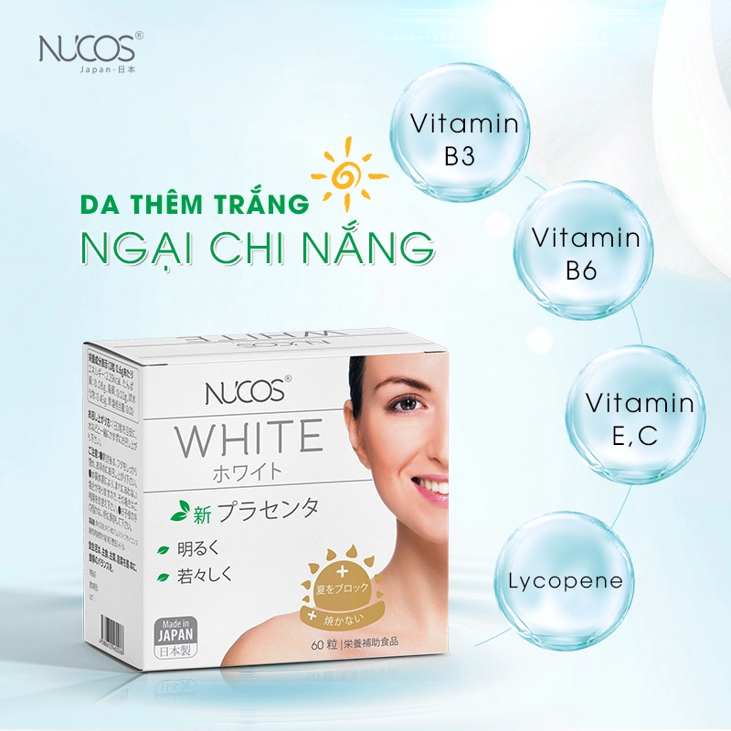 Combo 6 Viên uống trắng da, giảm nám Nucos White 60 viên