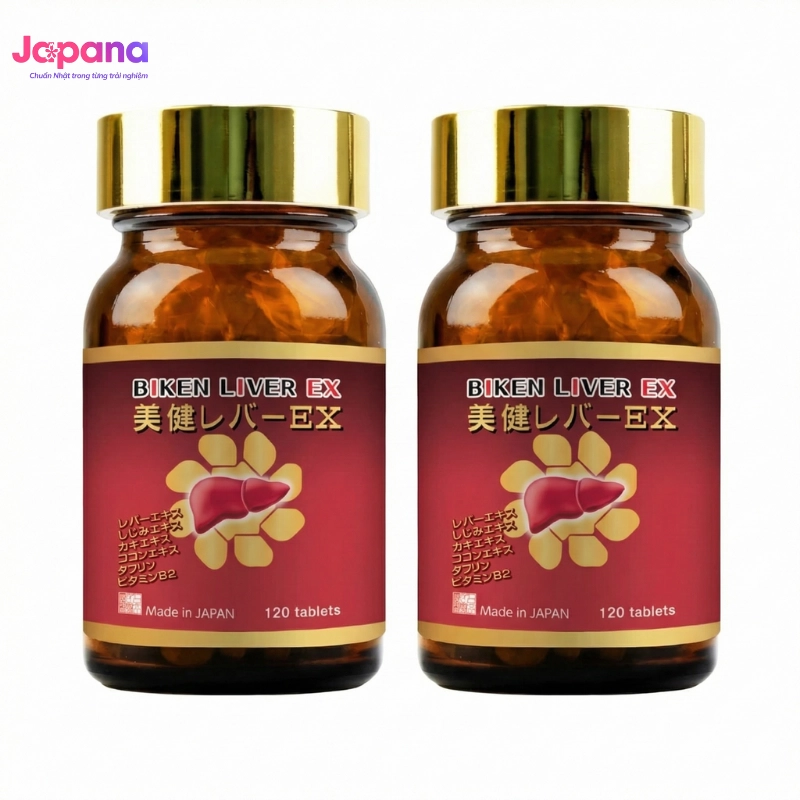 Combo 2 Viên uống hỗ trợ giải độc và phục hồi chức năng gan Biken Liver Ex 120 viên