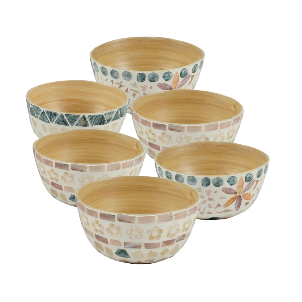 Combo 6 Khuyến mãi bát tre khảm trai mỹ nghệ Việt Nam - Ngẫu nhiên