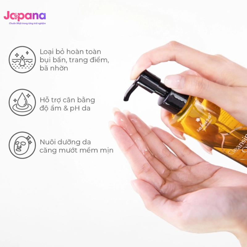 Combo Tẩy trang & Làm sạch da nhạy cảm Sakura Cleansing Oil 150ml (Date 09/27) & Sakura Gentle Cleanser 100ml (Date 07/30) 