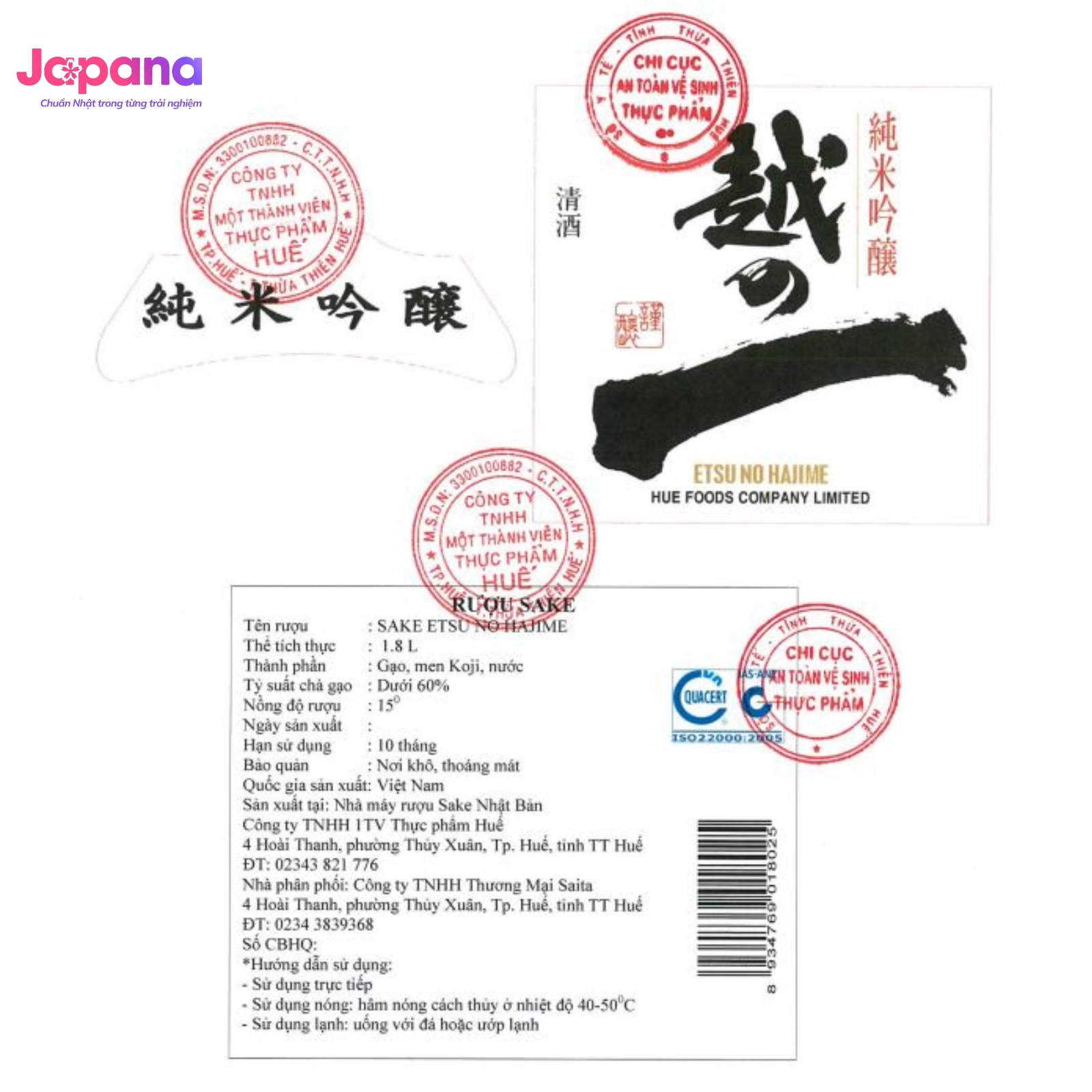 Rượu Sake Etsuno Hajime 720ml