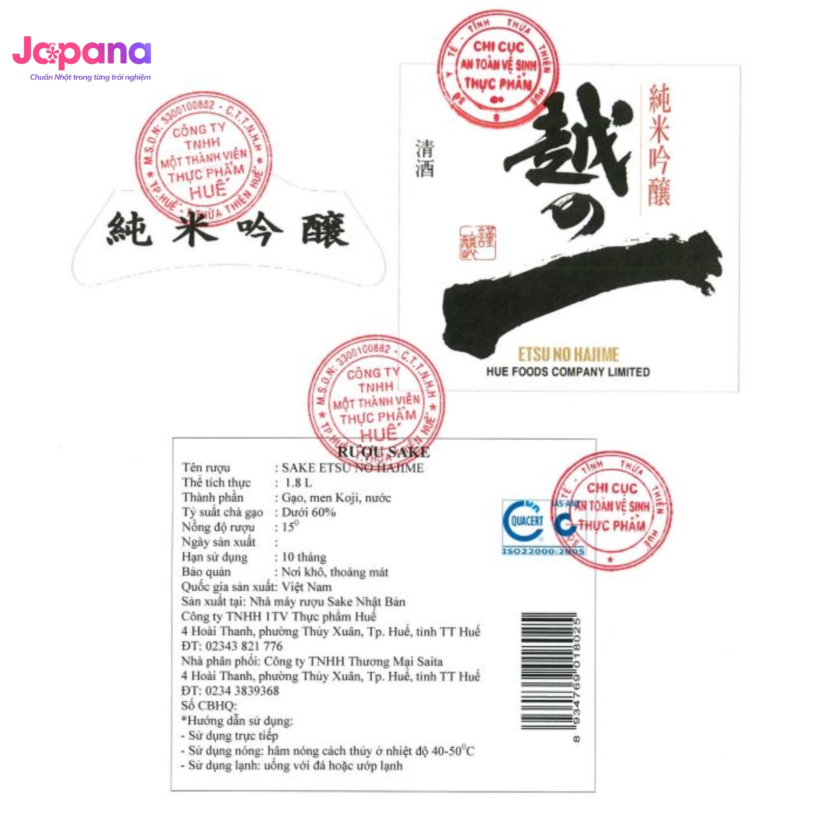 Rượu Sake Etsuno Hajime 1800ml