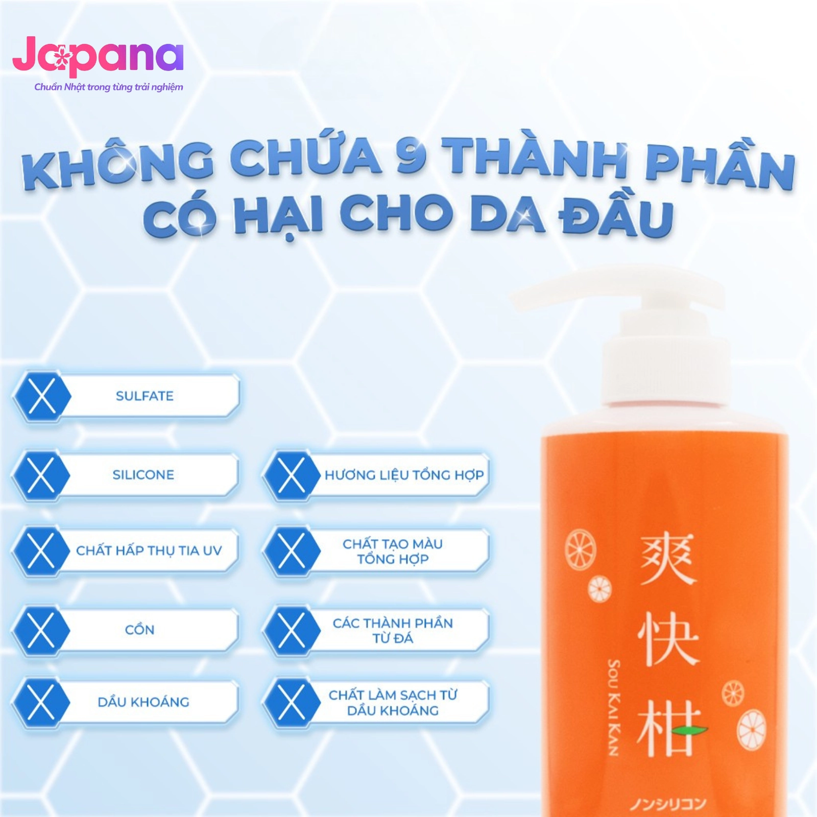 Dầu gội làm sạch bã nhờn, vảy gàu Soukaikan Amino Acid Shampoo - 500ml