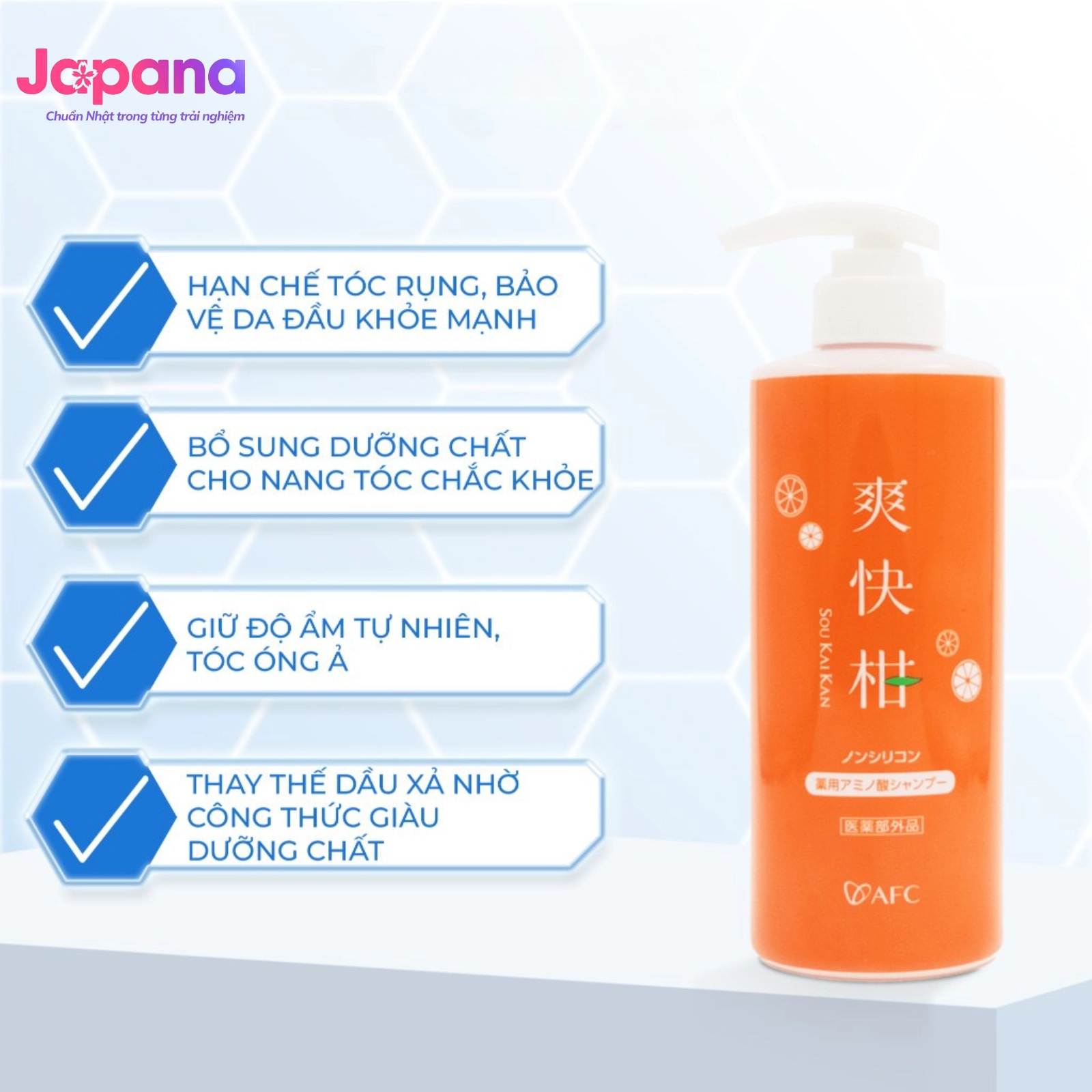 Dầu gội làm sạch bã nhờn, vảy gàu Soukaikan Amino Acid Shampoo - 500ml