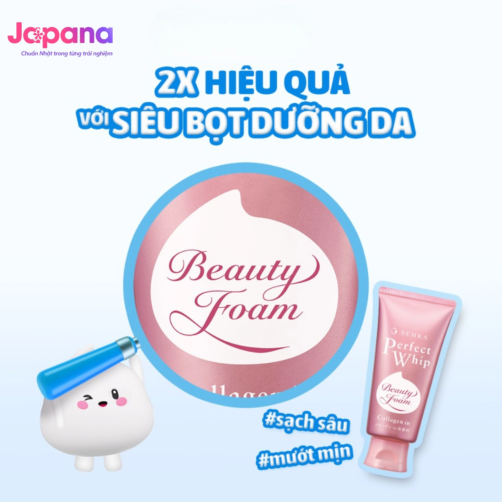 Sữa rửa mặt Senka Perfect Whip Collagen In 120g