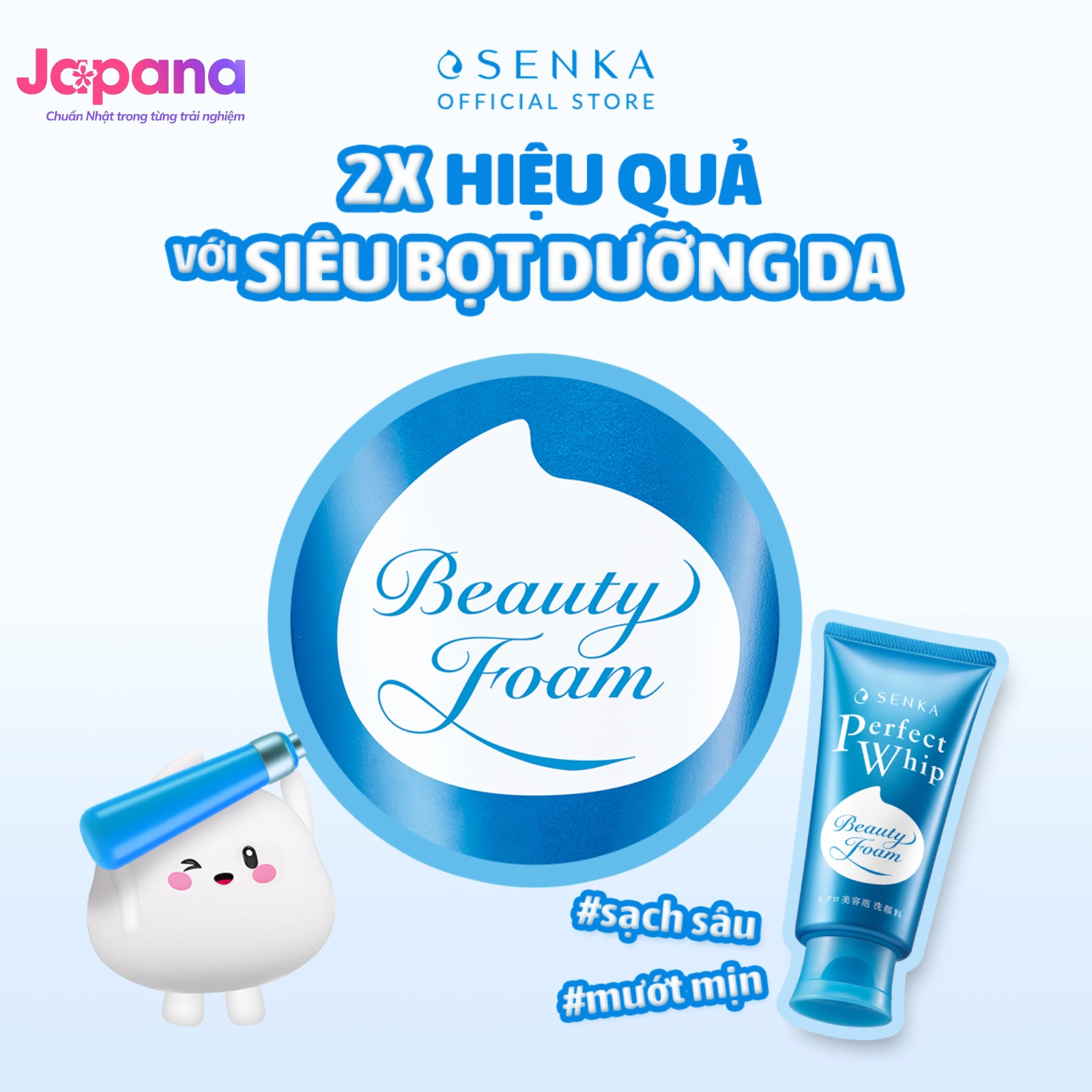 Sữa rửa mặt tạo bọt Senka Perfect Whip Facial Foam Wash - 120g