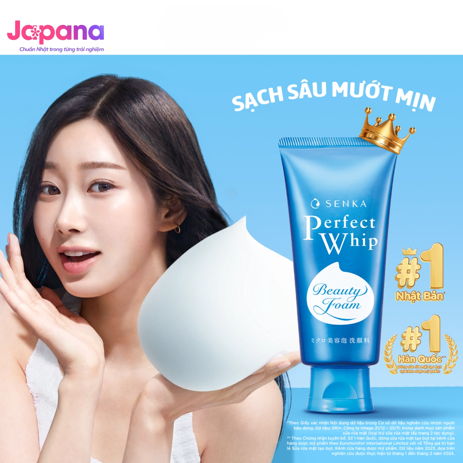 Sữa rửa mặt tạo bọt Senka Perfect Whip Facial Foam Wash - 120g