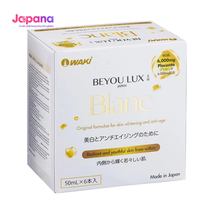 Combo 3 Nước uống Placenta & Collagen 2in1 cao cấp từ Nhật Bản - Hộp 6 chai x 50ml - Date 09/2027