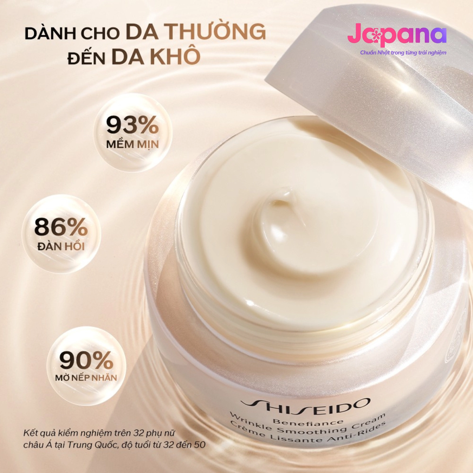 Kem dưỡng da chống lão hóa Shiseido Benefiance Wrinkle Smoothing Cream Enriched 50ml