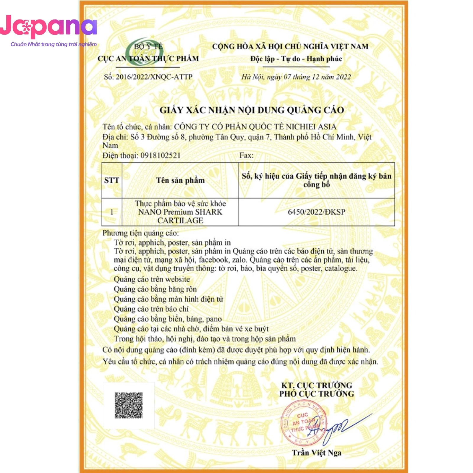 Viên uống bổ xương khớp Nichiei Bussan Nano Premium Shark Cartilage 150 viên