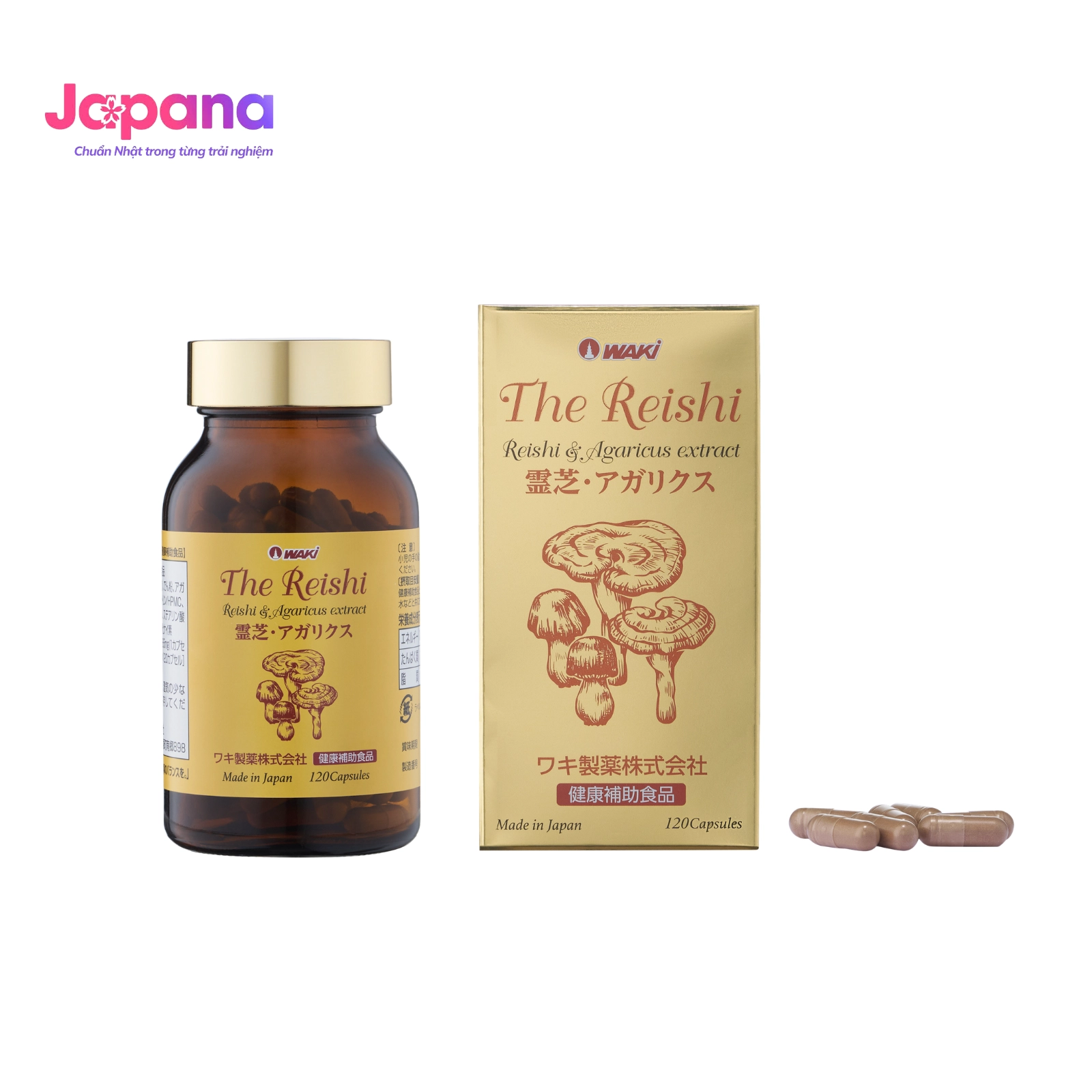Viên uống Xích linh chi & Nấm Agaricus 2in1 The Reishi - 120 viên