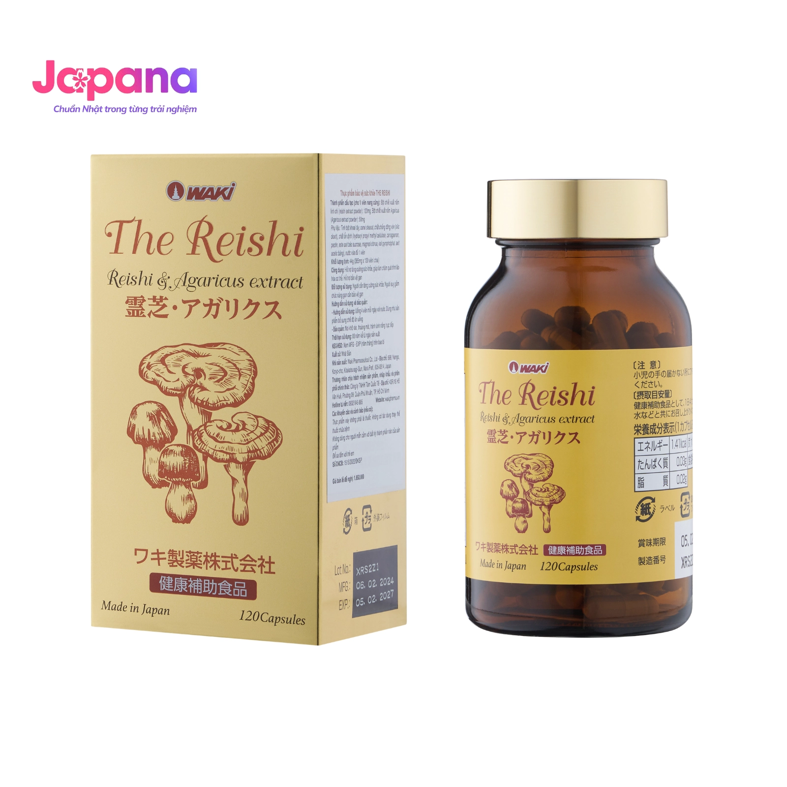 Viên uống Xích linh chi & Nấm Agaricus 2in1 The Reishi - 120 viên
