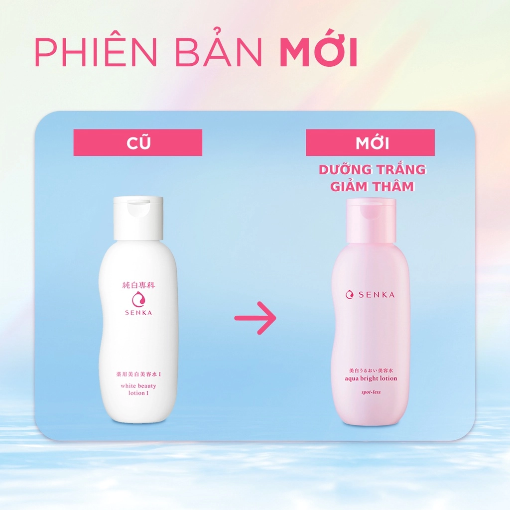 Nước dưỡng da trắng hồng và mờ thâm sạm Senka  Aqua Bright Lotion 200ml