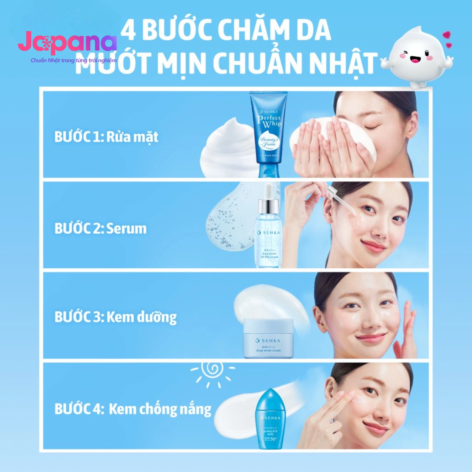 Kem dưỡng cấp ẩm chuyên sâu Senka Deep Moist Cream 50g