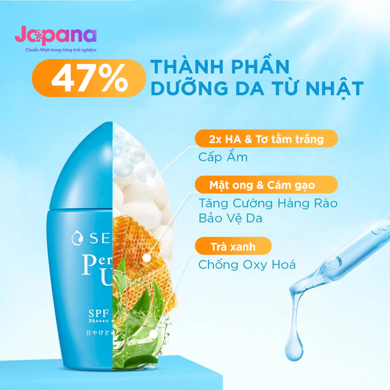 Sữa chống nắng Senka Perfect UV Milk SPF50+/PA++++ 40ml