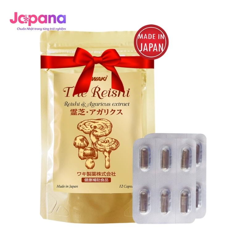 Khuyến mãi Viên uống Xích linh chi & Nấm Agaricus 2in1 The Reishi - 12 viên