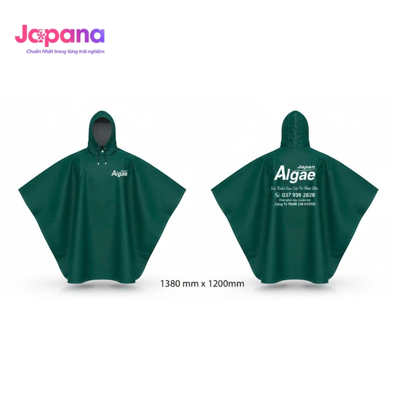 Khuyến mãi Áo mưa cánh dơi Japan Algae - Màu xanh