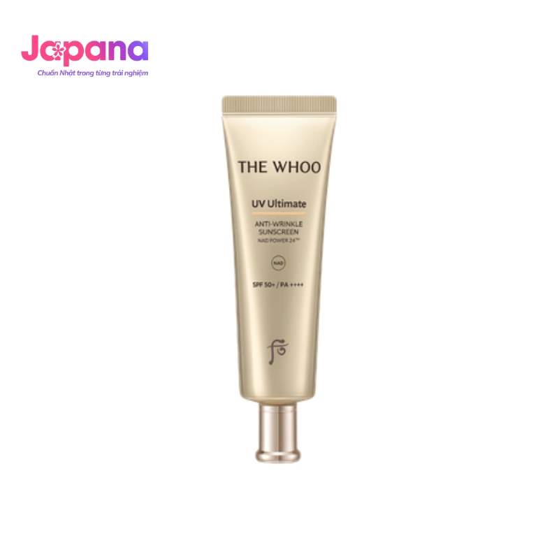 Kem chống nắng sáng da, giảm nhăn The Whoo UV Ultimate Anti Wrinkle Sunscreen NAD Power 24 - 75ml