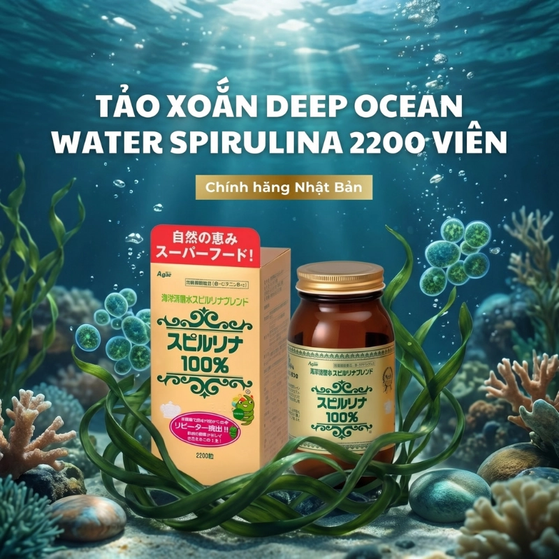 Tảo xoắn Spirulina Japan Algae Nhật Bản 2200 viên