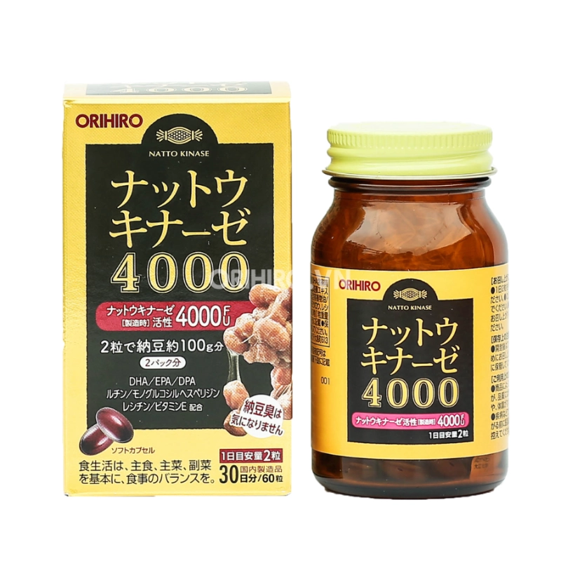 Viên uống hỗ trợ điều trị tai biến, đột quỵ Orihiro Nattokinase 4000FU 60 viên