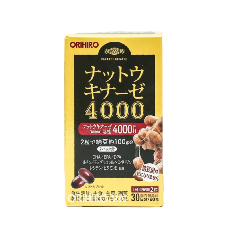 Viên uống hỗ trợ điều trị tai biến, đột quỵ Orihiro Nattokinase 4000FU 60 viên