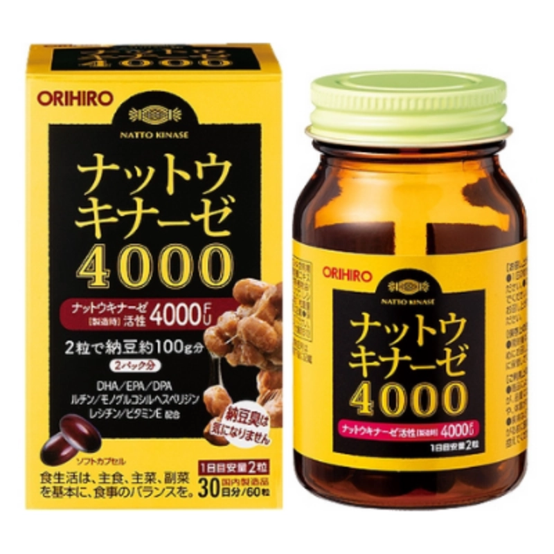 Viên uống hỗ trợ điều trị tai biến, đột quỵ Orihiro Nattokinase 4000FU 60 viên