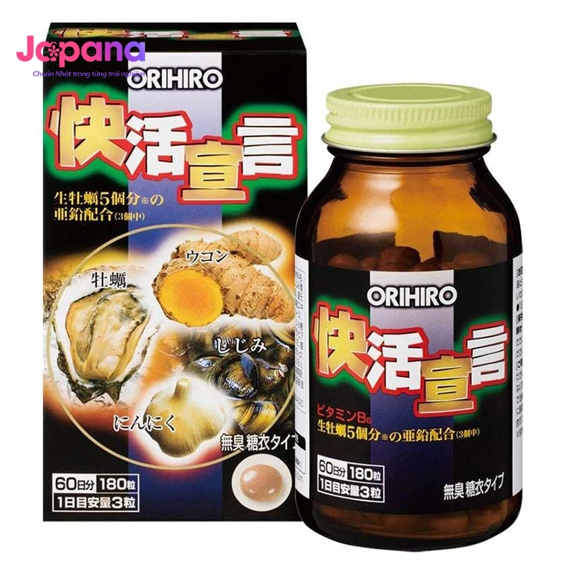 Viên uống tinh chất hàu tươi tỏi nghệ Orihiro 180 viên