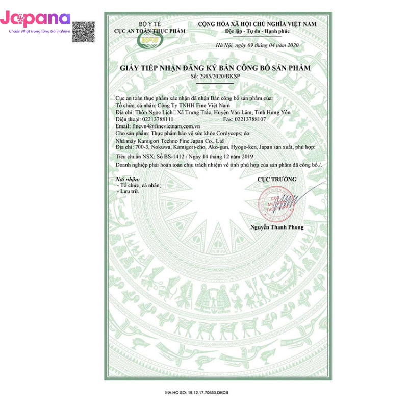 Viên uống đông trùng hạ thảo tăng cường hệ miễn dịch, cải thiện trí nhớ Fine Japan Cordyceps - 120 viên