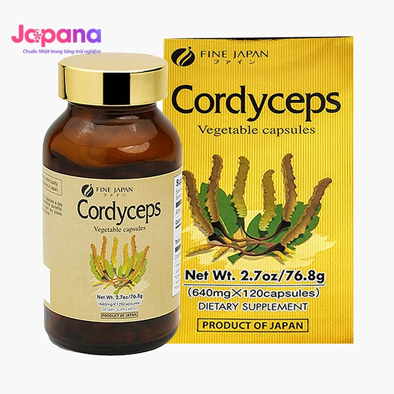 Viên uống đông trùng hạ thảo tăng cường hệ miễn dịch, cải thiện trí nhớ Fine Japan Cordyceps - 120 viên