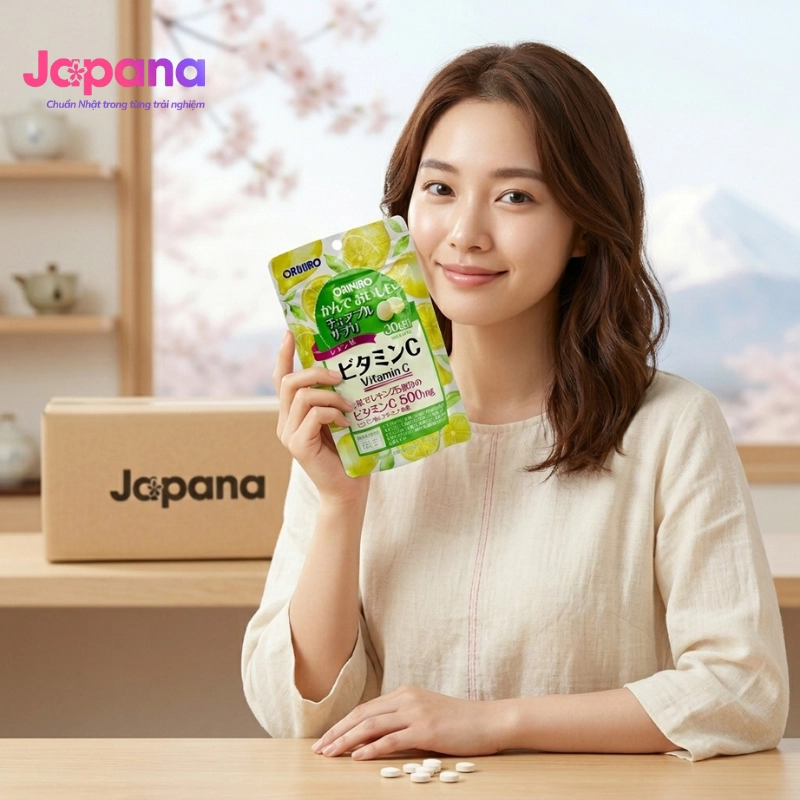 Viên nhai bổ sung Vitamin C Orihiro 120 viên