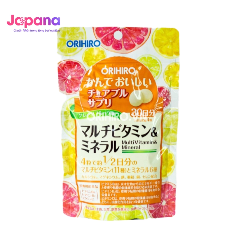 Viên nhai bổ sung Vitamin và khoáng chất Orihiro 120 viên