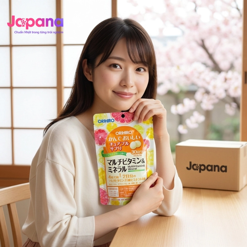 Viên nhai bổ sung Vitamin và khoáng chất Orihiro 120 viên