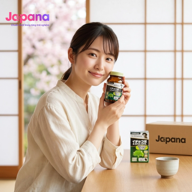 Viên uống bổ não tăng cường tuần hoàn máu Noguchi DHA EPA Ginkgo 60 viên