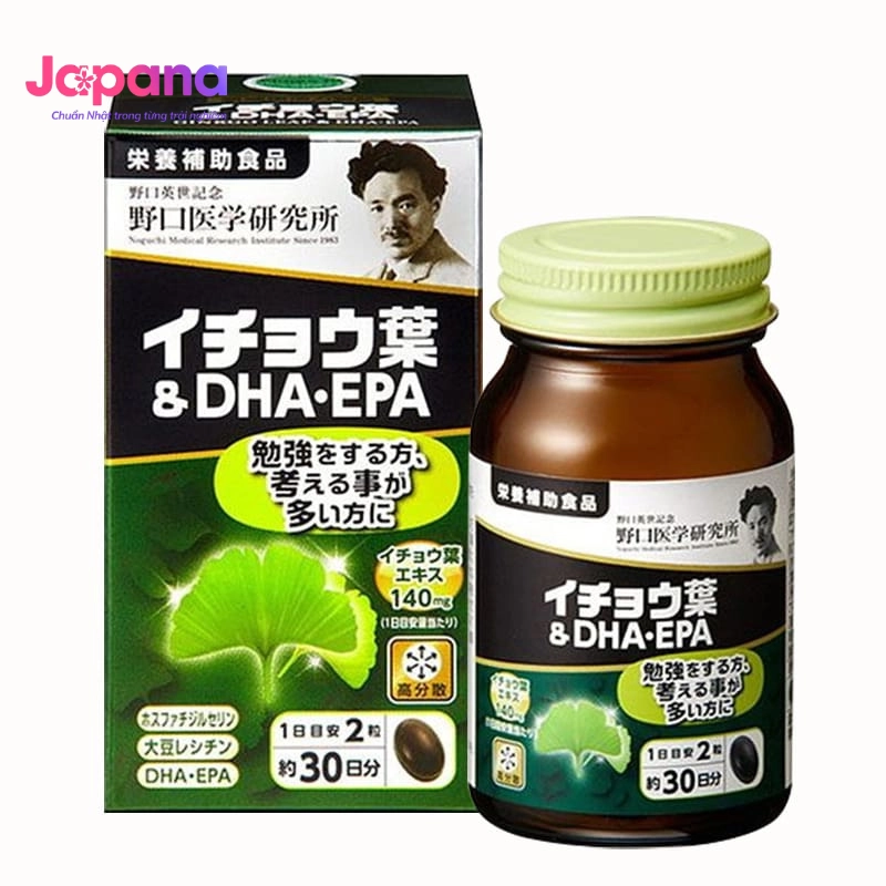 Viên uống bổ não tăng cường tuần hoàn máu Noguchi DHA EPA Ginkgo 60 viên