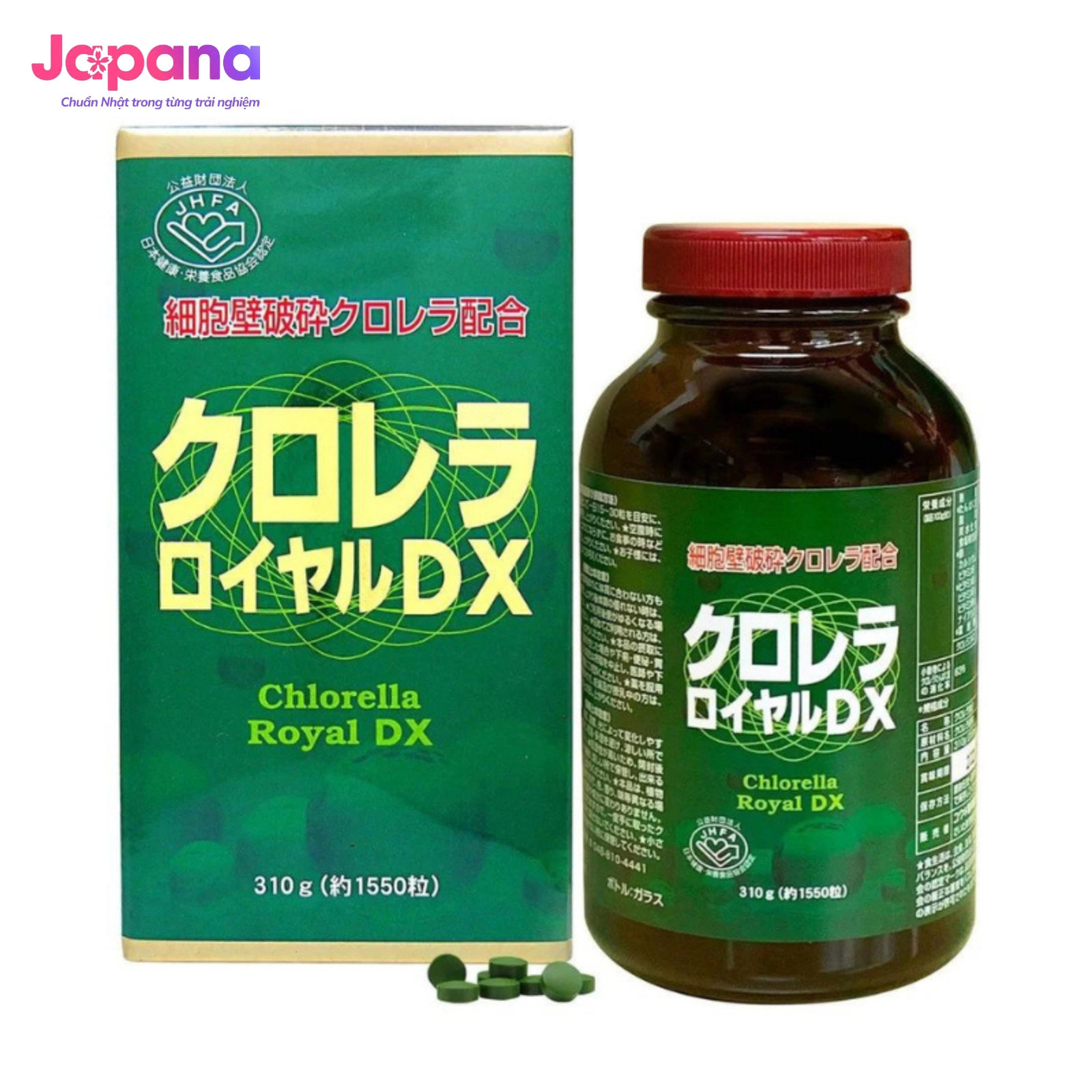 Combo 3 Tảo lục Chlorella Royal DX Nhật Bản 1550 viên