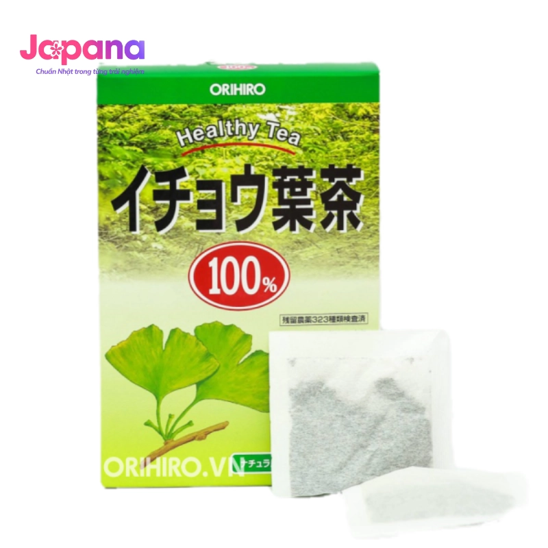 Trà lá bạch quả bổ não hỗ trợ trí nhớ Orihiro Ginkgo Biloba 2g x 26 gói