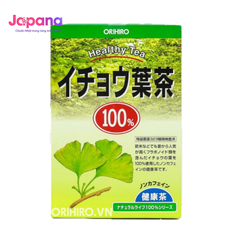 Trà lá bạch quả bổ não hỗ trợ trí nhớ Orihiro Ginkgo Biloba 2g x 26 gói